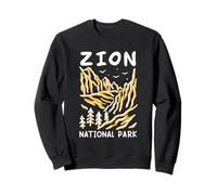 Minimalist Mountains Canyon Cliffs Zion Utah Outdoor Travel Sweatshirt