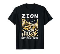 Minimalist Mountains Canyon Cliffs Zion Utah Outdoor Travel T-Shirt