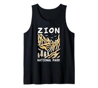 Minimalist Mountains Canyon Cliffs Zion Utah Outdoor Travel Tank Top