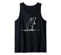 Minimalist Mouse One Line Drawing Art Continuous Sketch Tank Top