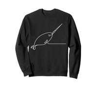 Minimalist Narwhal Line Art Arctic Whale Drawing Sweatshirt