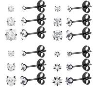 Minimalist Niche Design Nose Stud Set With Tools，Universal for Cartilage Eyebrow and Lip Ring，Unisex for Men and Women.(Black,Butterfly style)