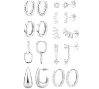 Minimalist Niche Design Nose Stud Set With Tools，Universal for Cartilage Eyebrow and Lip Ring，Unisex for Men and Women.(Silver Set)