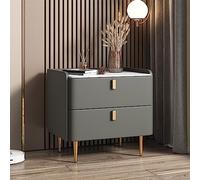 Minimalist Nightstand with 2 Drawers Nordic Style Bedroom Storage Table Compact Night Table for Small Apartments Living Room/Bedroom Fur