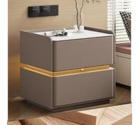 Minimalist Nightstand with High Gloss Finish, Eco-Friendly Materials, Silent Drawer, Space-Saving Design, Easy Assembly - Perfect Bedside Table for Bedroom Essentials