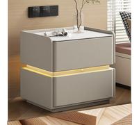 Minimalist Nightstand with High Gloss Finish, Eco-Friendly, Silent Drawer, Space-Saving Design, Easy Assembly - Perfect Bedside Table for Bedroom Essentials