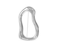 Minimalist Nordic Brooch, Hollow Organic Metal Pin | 6.5cm fluid hollow metal shape, lightweight for loose coats and office wear, adds geometry without bulk.