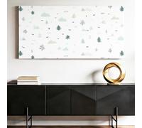 Minimalist Nordic Style Wall Art, Mountains Trees Horizontal Artwork, Hanging Paintings on Canvas Poster for Bedroom Living Room Office 73 x 146 cm