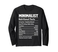 Minimalist Nutritional Facts Simplicity Clarity Focus Long Sleeve T-Shirt