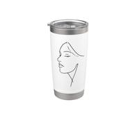 Minimalist One Line Woman Face Abstract Female Stainless Steel Insulated Tumbler