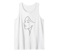 Minimalist One Line Woman Face Abstract Female Tank Top