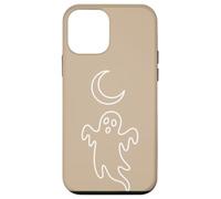 Minimalist Outline Ghost and Crescent Moon Graphic Case for iPhone 12 mini