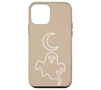 Minimalist Outline Ghost and Crescent Moon Graphic Case for iPhone 12 mini