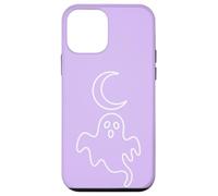Minimalist Outline Ghost and Crescent Moon Graphic Case for iPhone 12 mini