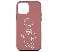 Minimalist Outline Ghost and Crescent Moon Graphic Case for iPhone 12 mini