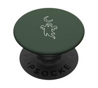 Minimalist Outline Ghost and Crescent Moon Graphic PopSockets Adhesive PopGrip