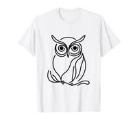 Minimalist Owl Line Art Drawing Nature Wildlife Wisdom T-Shirt