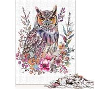 Minimalist Owl Paint 1000 Piece Jigsaw Puzzle | Jigsaw Puzzle | Sustainable Puzzle for Adults | Premium 100% Wooden Puzzle | Fun Games 1000pcs (75x50cm)
