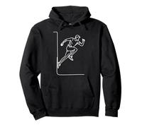 Minimalist Parkour Line Art: Motion Balance Momentum Design Pullover Hoodie