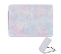 Minimalist Pastel Make Up Mirror, 1X/2X Rectangular Pocket Mirror, Pu Leather Portable Travel Size Makeup Small Mirrors, Handbag Essentials Mini Compact Mirrors, Travel Gifts for Women, Small Gift