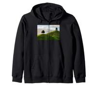 Minimalist Pastoral Landscape Study Tree Art Zip Hoodie