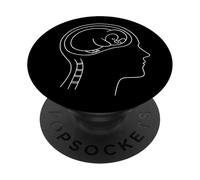 Minimalist Penguin Brain Silhouette Design PopSockets Adhesive PopGrip