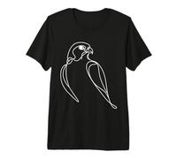 Minimalist Peregrine Falcon Line Art Bird Drawing Premium T-Shirt