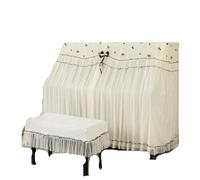 Minimalist Piano Cover Lace Embroidered Fabric For Beautiful Covers Household Stool For Piano(Beige,Piano shawl 153x36cm)
