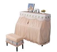 Minimalist Piano Cover Playing The Single Double Bench Lace For Piano(Pink,Bench 36x56cm 1piece)