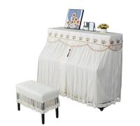 Minimalist Piano Cover Playing The Single Double Bench Lace For Piano(White,Bench 36x76cm 1piece)