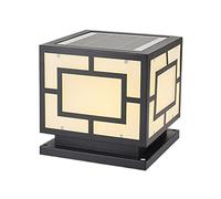 Minimalist Pillar Lamp Fixture Courtyard Solar Post Lights Outdoor Waterproof Column Pedestal Light Modern Patio Solar Pillar Lights Farmhouse Outside Column Solar Lights for Garden Yard