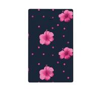 Minimalist Pink Polka Dots Hibiscus Flowers Single Toggle Blank Wall Plate Light Switch Cover Decorative 1 Gang for Kitchen Room Bathroom Size 11.4x7cm