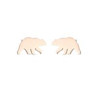 Minimalist Polar Bear Small Little Stud Earrings for Women Cute Stainless Steel Mama Animal Cartilage Tragus Hypoallergenic Tiny Huggie Sleeper Studs Fashion Piercing Jewelry Gifts (Rose Gold)