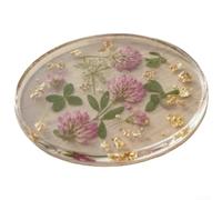 Minimalist Pressed Flower Acrylic Coasters Set, Floral Art Decor for Table and Shelf Display(A)