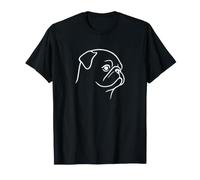 Minimalist Pug Portrait Tee - Simple Dog Contour T-Shirt