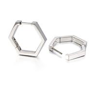 Minimalist Pure Titanium Hoop Huggie Earrings Round/Hexagon Earring, Dainty Plain Small Titanium Hoop Earrings Charms, Hypoallergenic Earring Jewelry Gifts for Women Girls Men Sensitive Ear, 21.5