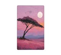 Minimalist Purple Tree White Moon Single Toggle Blank Wall Plate Light Switch Cover Decorative 1 Gang for Kitchen Room Bathroom Size 11.4x7cm
