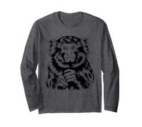 Minimalist Pygmy Marmoset Line Art Simple Monkey Drawing Long Sleeve T-Shirt
