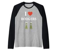 Minimalist Quote Croty Simple Booger Nose i Love boogers Raglan Baseball Tee