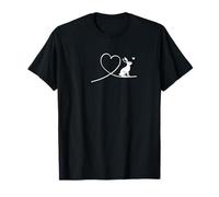 Minimalist Rabbit Heart Line Design Bunny Pet Apparel T-Shirt