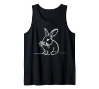 Minimalist Rabbit Line Art Drawing One Line Bunny Tank Top