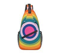 Minimalist Rainbow Crossbody Bag for Women Men, Colorful Sling Backpack Lightweight Chest Pack Water-Resistant Travel Hiking Sling Bag