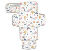 Minimalist Rainbow Hot Air Balloon Cartoon Reusable Baby Changing pad with Tissue Pocket Baby Diaper Changing pad Infant Travel Station Kit