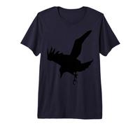 Minimalist Raven or Crow in Flight Silhouette Premium T-Shirt