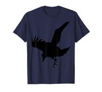 Minimalist Raven or Crow in Flight Silhouette T-Shirt