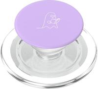 Minimalist Reading Ghost Book Lover - Lilac PopSockets PopGrip for MagSafe
