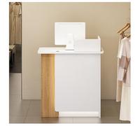 Minimalist Reception Desk ScratchResistant Double Layer with Cable Management Holes Lockable Drawer with Silent Slides Durable Office Furniture (J 47.2"x17.7"x37.4")