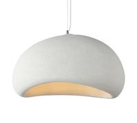 Minimalist Resin Chandelier Adjustable Height, High Density Polystyrene Pendant Ceiling Light Fixtures, Decorative Hanging Lamp for Kitchen, Restaurant, Dining Room(Blanc,50cm)