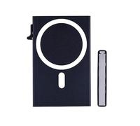 Minimalist RFID Blocking Card Holder Wallet, Slim Aluminum Design, Black, with Quick Access Pull Tab, Modern Credit Card Organizer, Black, Modern