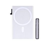 Minimalist RFID Blocking Card Holder Wallet, Slim Aluminum Design, Black, with Quick Access Pull Tab, Modern Credit Card Organizer, Silver, Modern